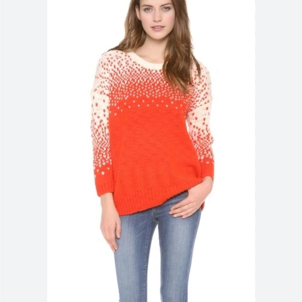 MADEWELL DRIFTSTITCH ORANGE CREAM KNIT SWEATER‎ SIZE S